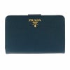 プラダ PRADA 二つ折り財布 レディース ブルー 1ML225 QWA F0016 BLUETTE