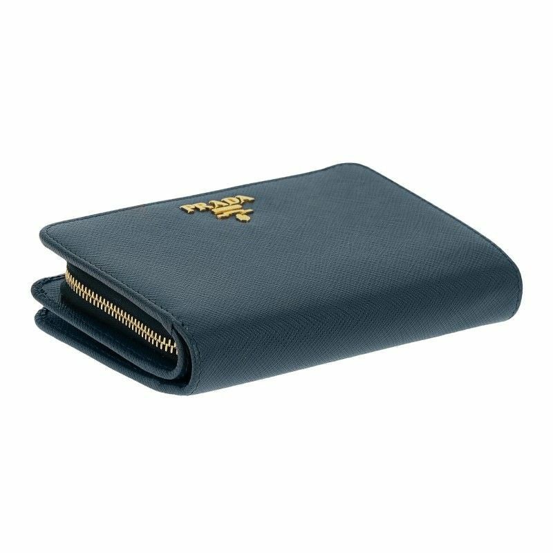 プラダ PRADA 二つ折り財布 レディース ブルー 1ML225 QWA F0016