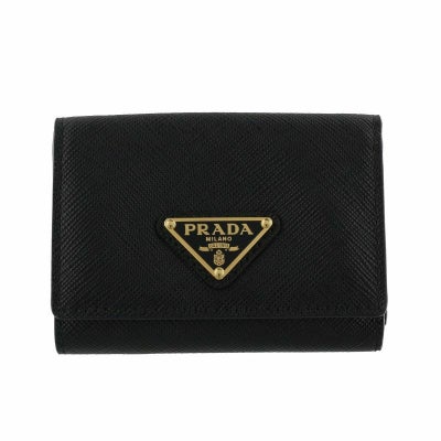 プラダ 二つ折り財布 レディース SAFFIANO TRIANGOLO サフィアーノ 