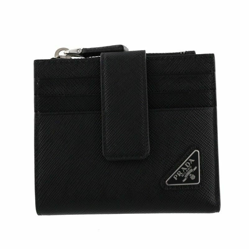PRADA プラダ 二つ折り財布 メンズ SAFFIANO TRIANGOLO ブラック