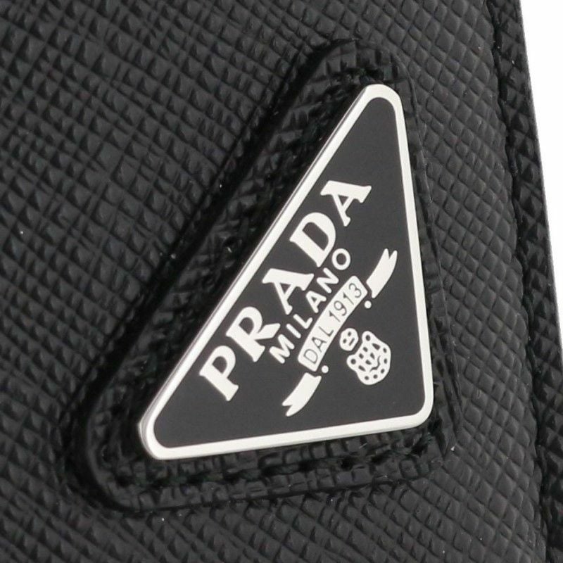 PRADA プラダ 二つ折り財布 メンズ SAFFIANO TRIANGOLO ブラック 2MC066 QHH F0002 NERO