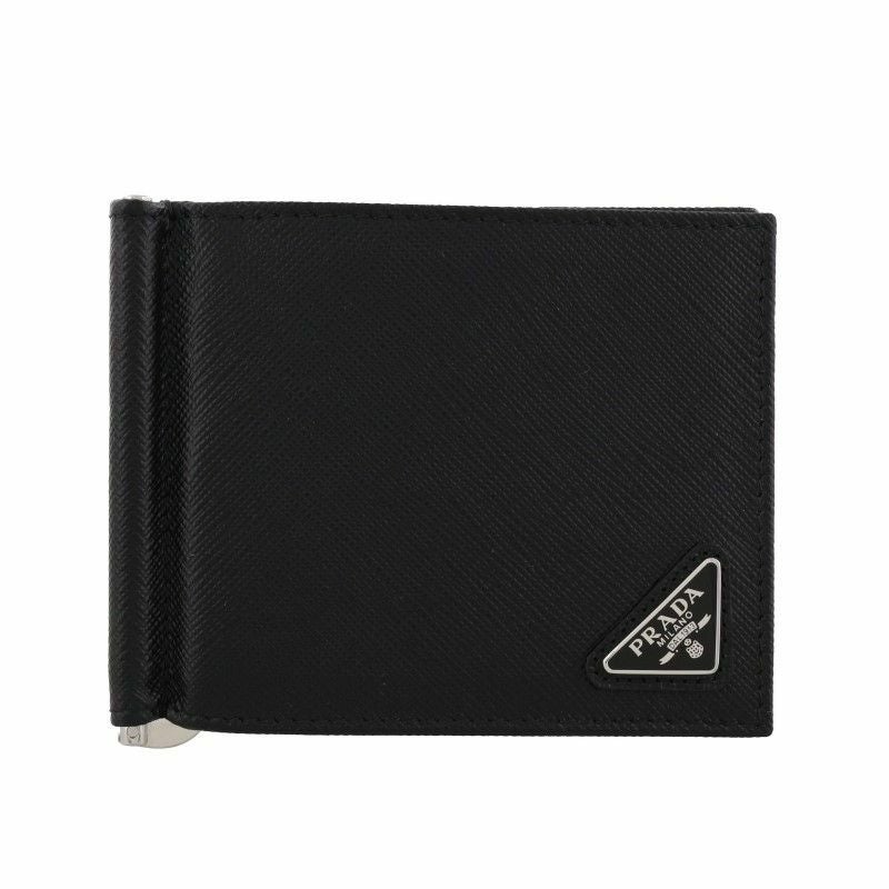 プラダ PRADA 二つ折り財布 メンズ SAFFIANO TRIANGOLO ブラック