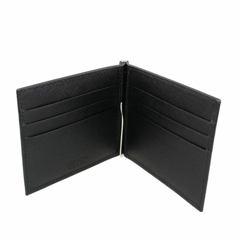 プラダ PRADA 二つ折り財布 メンズ SAFFIANO TRIANGOLO ブラック