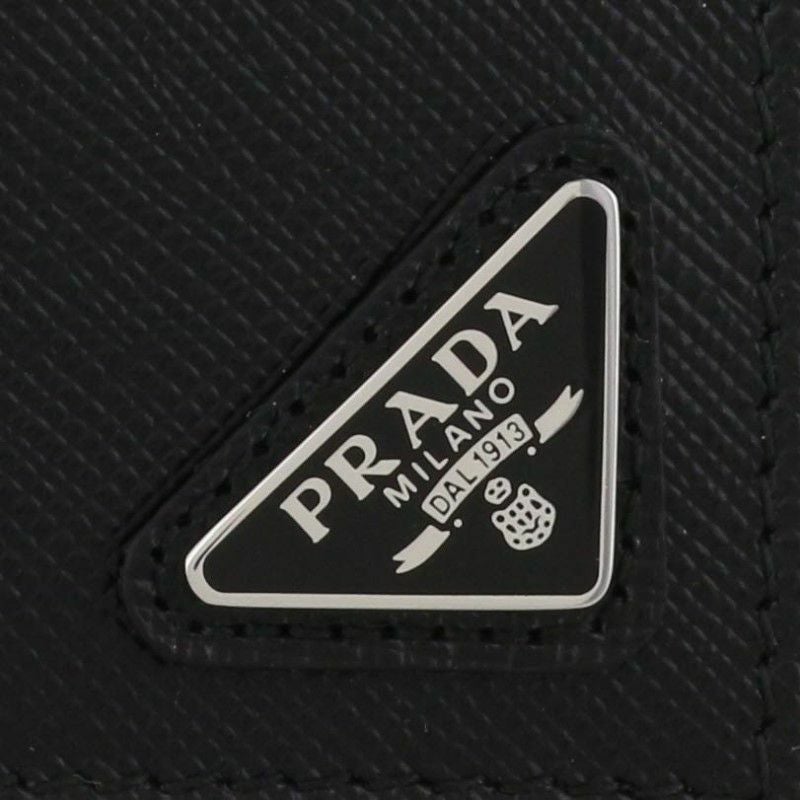 プラダ PRADA 二つ折り財布 メンズ SAFFIANO TRIANGOLO ブラック