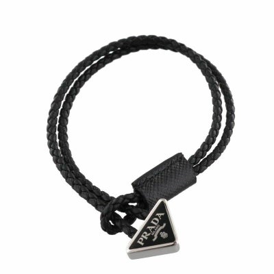 プラダ PRADA ブレスレット M メンズ NAPPA ブラック 2IB288 38 F0002 