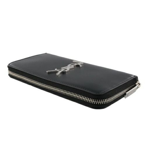 サン・ローラン（SAINT LAURENT）クラシックブラックレザー財布 サンローラン SAINT LAURENT 財布 レザー ミニ財布 コンパクト財布 三