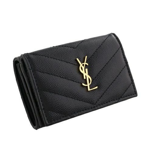 SAINT LAURENT PARIS サンローラン パリ 三つ折り財布 レディース ブラック 668274 BOWA1 1000 NOIR