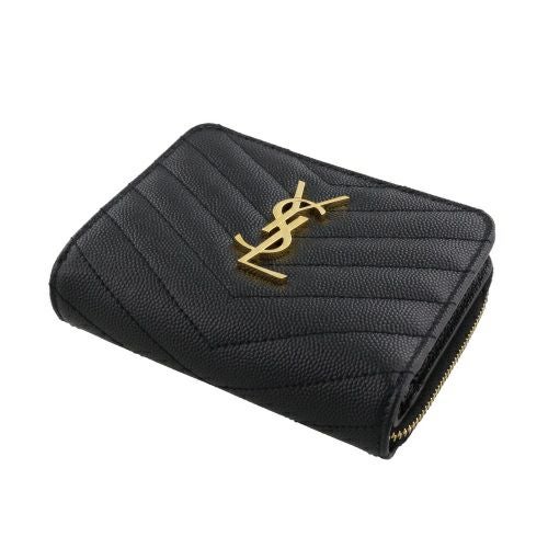 サンローラン パリ SAINT LAURENT PARIS 二つ折り財布 レディース ブラック 668288 BOW01 1000 NERO