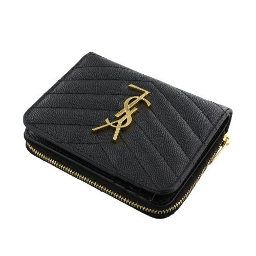 サンローラン パリ SAINT LAURENT PARIS 二つ折り財布 レディース ブラック 668288 BOW01 1000 NERO