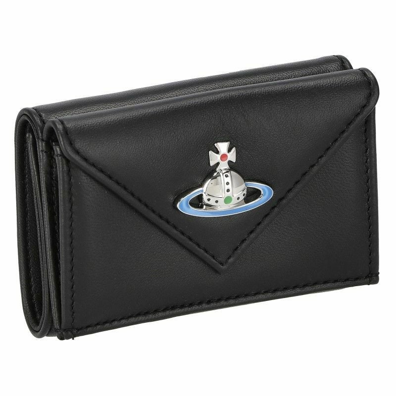 新品 Vivienne Westwood 黒 BIGロゴ 三つ折り財布 大人気 ヴィヴィアンウエストウッド Vivienne Westwood 三つ折り財布