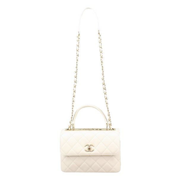 シャネル ハンドバッグ レディース トップハンドルフラップバッグ ホワイト CHANEL A92236 B08027 10601 ホワイト
