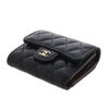 シャネル 三つ折り財布 レディース スモール クラシック フラップ ウォレット ブラック CHANEL AP0229 B10583 C3906 ブラック