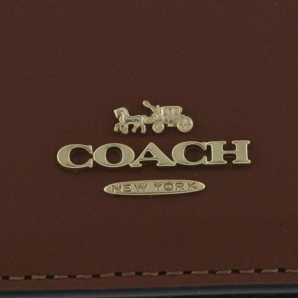 コーチ アウトレット 三つ折り財布 レディース マイクロ ウォレット ブラウン COACH CM761 IMW6S ブラウン/レッドウッド