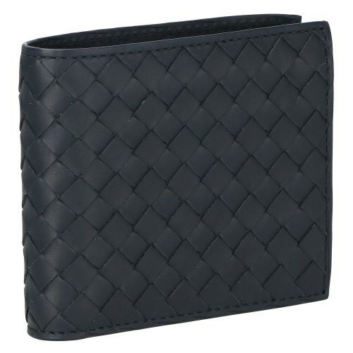 ボッテガヴェネタ 二つ折り財布 メンズ イントレチャート ネイビー