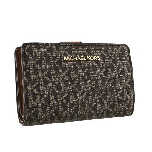 マイケルコース 二つ折り財布 レディース JET SET TRAVEL ブラウン MICHAEL KORS 35F2GTVF6V BROWN/GOLD