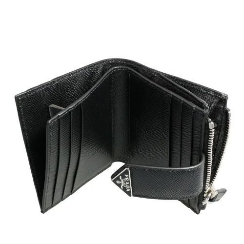 希少 美品PRADA☆鑑定済☆サフィアーノ 2MC066 プラダ財布 プラダ PRADA 二つ折り財布 サフィアーノ トライアングルロゴ ブラック