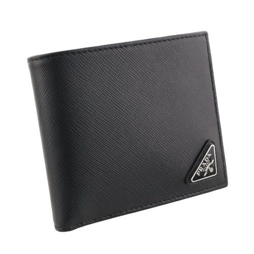 プラダ 二つ折り財布 メンズ SAFFIANO TRIANGOLO ブラック PRADA 2MO738 QHH F0002 NERO