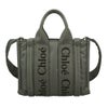 クロエ トートバッグ レディース WOODY ウッディ ロゴ リボン グレー CHLOE 23WS397 L41 066 ELEPHANT GREY