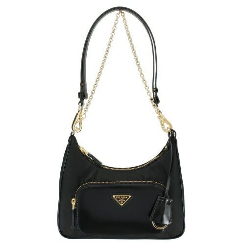 PRADA プラダ Re-Nylon ボディバッグ ブラック プラダ PRADA ボディバッグ・ウエストポーチ ReNylon+SAFFIANO ベルト