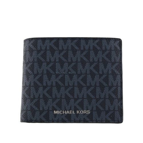 MICHAEL KORS 折財布 ダークブルー　ブラック　ウォレット　メンズ マイケルコース 二つ折り財布 メンズ クーパー シグネチャー ブラック