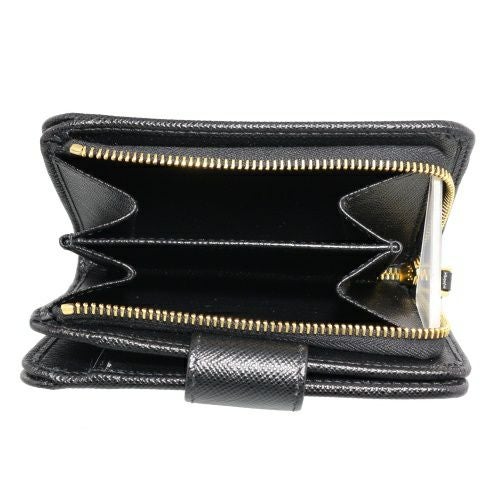 プラダ 二つ折り財布 レディース SAFFIANO TRIANGOLO ブラック PRADA 1ML018 QHH F0002 NERO