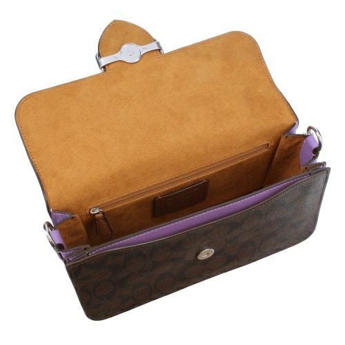 コーチ アウトレット ショルダーバッグ レディース シグネチャー モーガン ショルダー バッグ パープル COACH OUTLET CJ617 SVW1P ブラウン アイリス