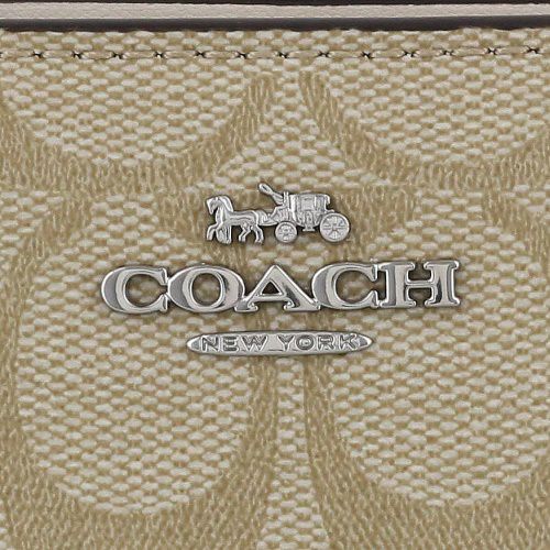 コーチ アウトレット 二つ折り財布 レディース シグネチャー ビルフォールド ウォレット ベージュ COACH OUTLET CM852 SIGHA ライトカーキ チョーク