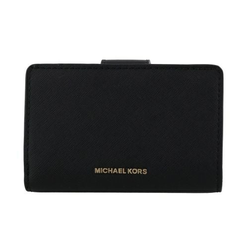マイケルコース 二つ折り財布 レディース グリニッジ ミディアム タブ ジップ ウォレット ブラック MICHAEL KORS 32F1GGRD8L 001 BLACK