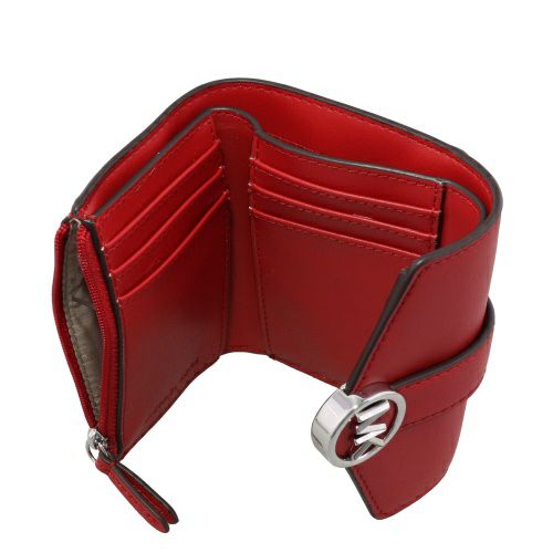 マイケルコース 三つ折り財布 レディース カルメン ノン レザー ヴィーガン レッド MICHAEL KORS 35T2SNMF6L BRIGHT RED