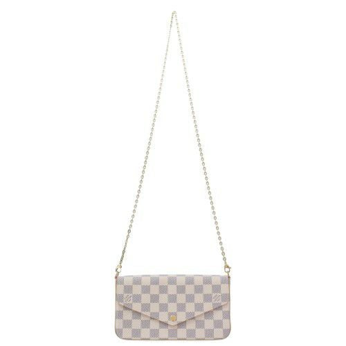 ルイヴィトン ショルダーバッグ ダミエ･アズール ポシェット・フェリシー ホワイト LOUIS VUITTON N40491