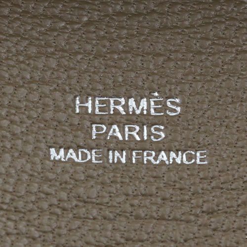 エルメス バスティア エトゥープ ヴォーエプソン シルバー金具 B刻印 HERMES Bastia