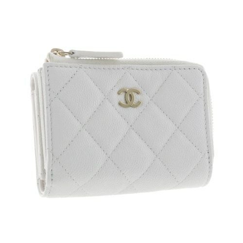 シャネル 三つ折り財布 レディース ホワイト CHANEL AP3177 B10583
