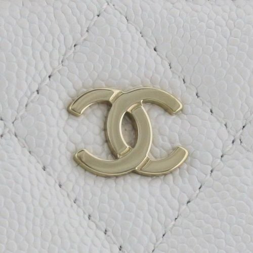 シャネル 三つ折り財布 レディース ホワイト CHANEL AP3177 B10583