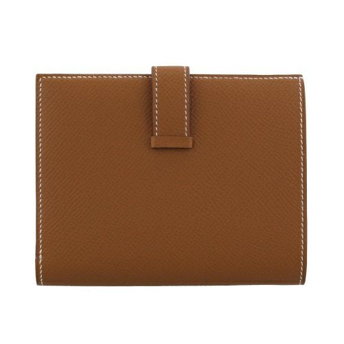 エルメス ベアンコンパクト ゴールド ヴォーエプソン ゴールド金具 B刻印 HERMES BEANT COMPACT