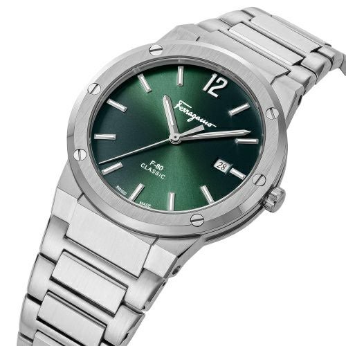 フェラガモ 腕時計 メンズ グリーン F-80CLASSIC FERRAGAMO SFDT02123
