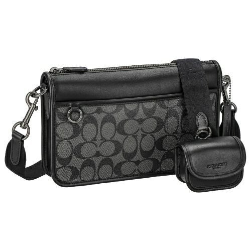 コーチ アウトレット ショルダーバッグ メンズ チャコール ブラック COACH OUTLET C8141 QBMI5