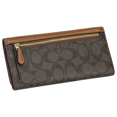 コーチ アウトレット 長財布 レディース ブラウン/レッドウッド COACH