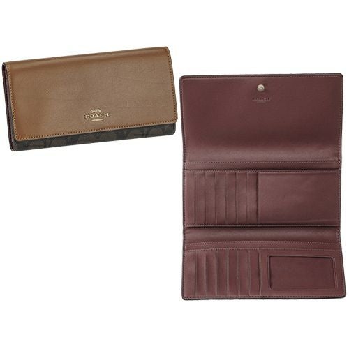 コーチ アウトレット 長財布 レディース ブラウン/レッドウッド COACH