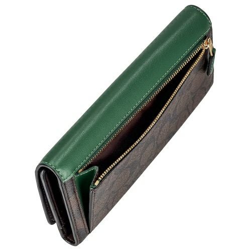【中古】コーチ長財布 コーチ アウトレット 長財布 レディース ブラウン/ダークパイン COACH