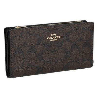 コーチ アウトレット 長財布 レディース ブラウン/ブラック COACH 