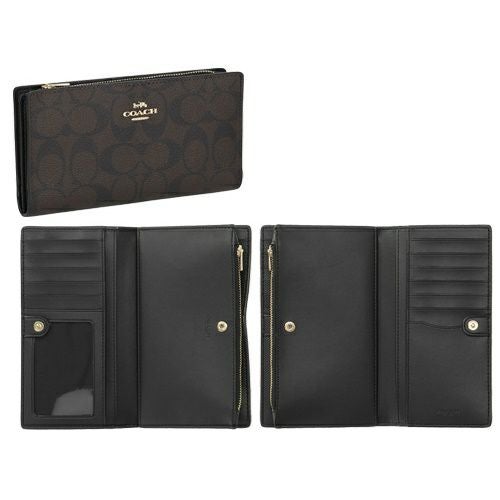 コーチ アウトレット 長財布 レディース ブラウン/ブラック COACH