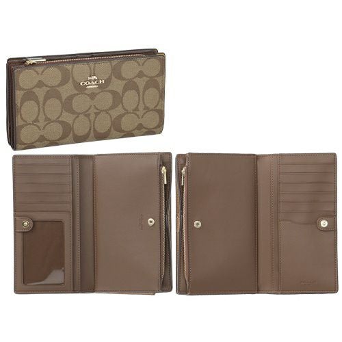 コーチ アウトレット 長財布 レディース カーキ/サドル COACH OUTLET C8714 IME74