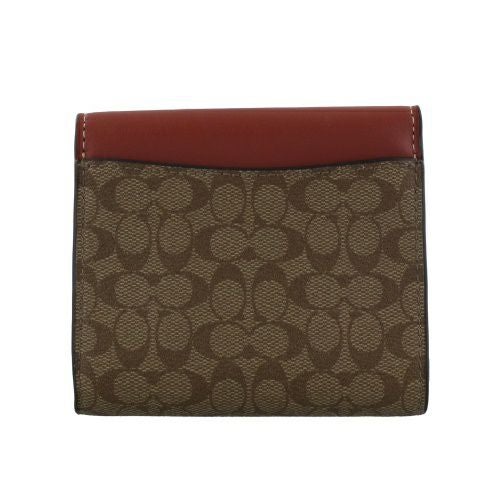 コーチ アウトレット 三つ折り財布 レディース カーキ/テラコッタ COACH OUTLET CF369 IMS4L