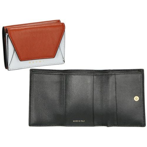 マルニ 三つ折り財布 レディース ブラウン MUSEO TRIFOLD YEN WALLET TONE MARNI PFMO0056U1 P2644 Z529N RUST CLOUD