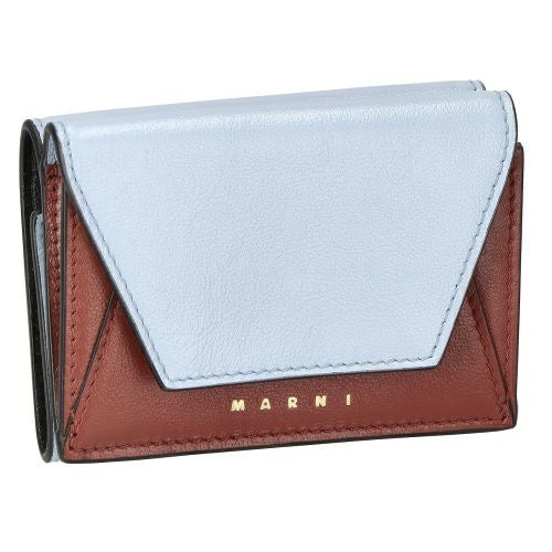 マルニ 三つ折り財布 レディース ライトブルー MUSEO TRIFOLD YEN