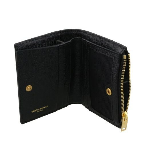 サンローラン 二つ折り財布 レディース ブラック  SAINT LAURENT PARIS 575879 BOW01 1000 BLACK