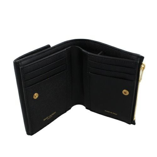 サンローラン 二つ折り財布 レディース ブラック  SAINT LAURENT PARIS 582296 1GF0J 1000 BLACK