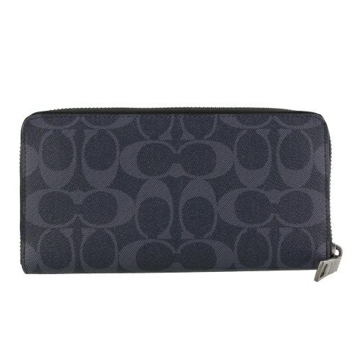 コーチ アウトレット 長財布 メンズ アコーディオン ジップ アラウンド ネイビー COACH OUTLET F58112 QBDEN デニム