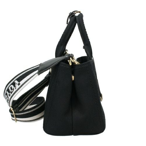 PRADA 黒 カナパ プラダ ハンドバッグ レディース CANAPA RICAMO カナパ リカーモ