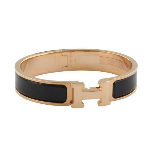 HERMES クリックH ピンクゴールド×ノアール ブレスレット エルメス クリックH ノワール ピンクゴールド金具 HERMES CLIC H